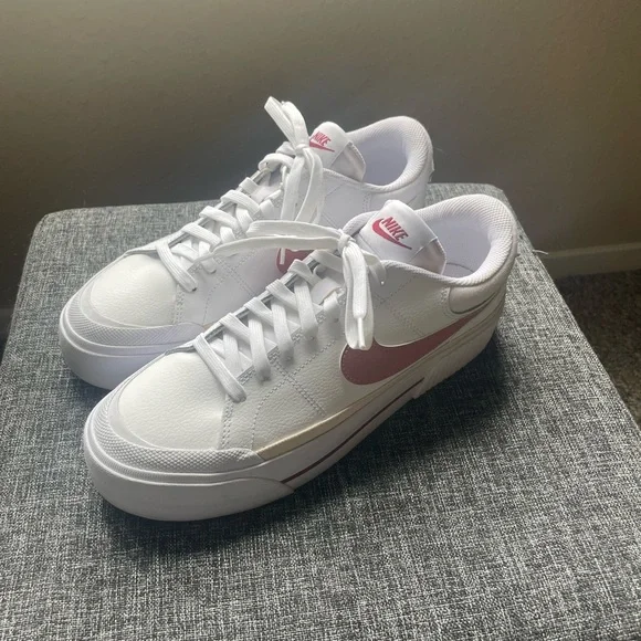 Nike White and Pink Blazer Low Sneakers - Picture 1 of 8